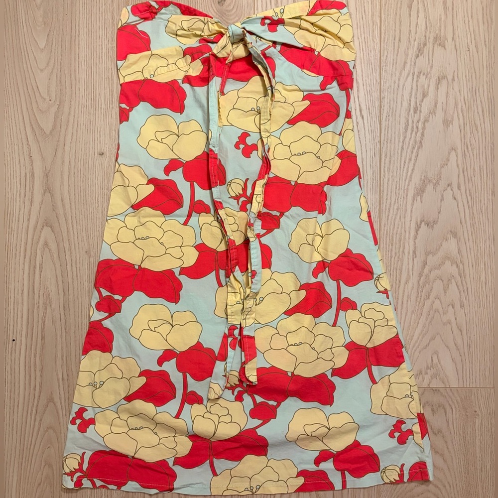 Body & Soul Pink Peach Floral Cotton Spandex Stretchy Summer Dress Size S